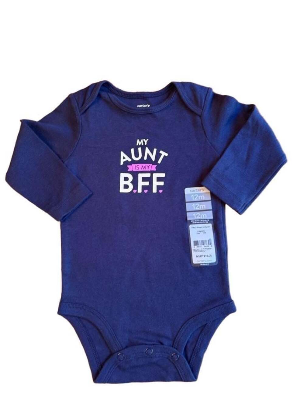 Carter's My Aunt Is My BFF Long Sleeve Bodysuit, 12 Months b1326